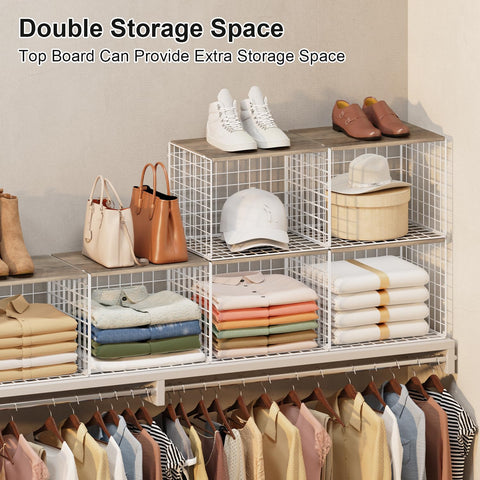 Cidaziya 6-pack closet organizers that are stackable to grow storage as needed.