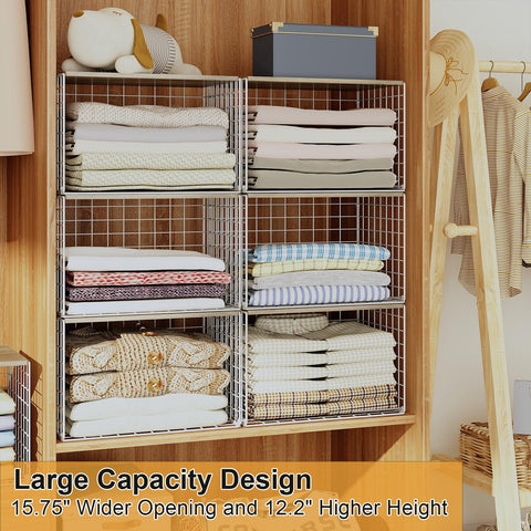 Cidaziya 6-pack closet organizers with sturdy metal frame for durable daily use.