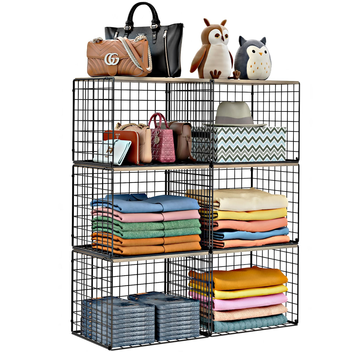 Cidaziya 6 pack closet organizers with widened opening for bulky garments