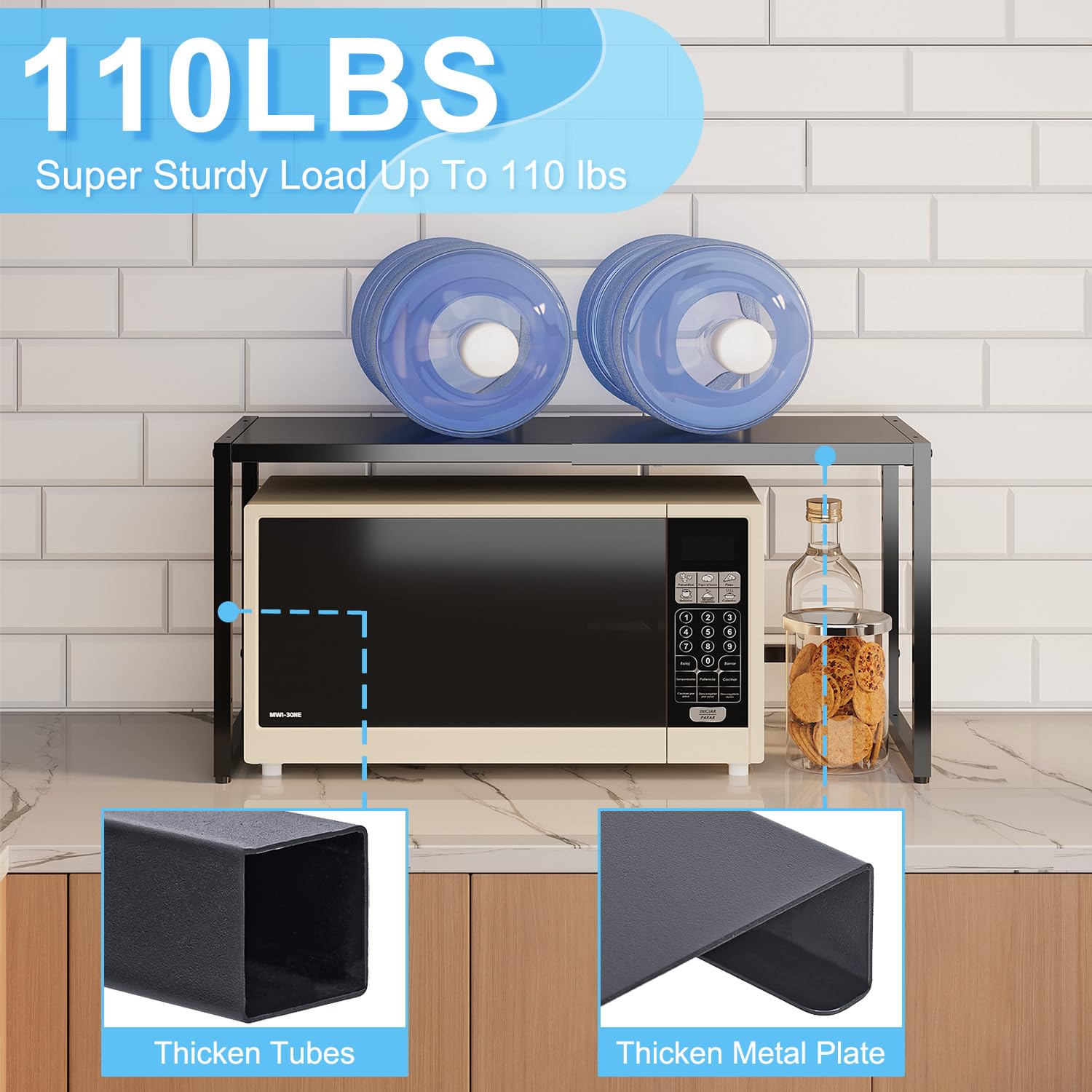 Cidaziya adjustable-height shelf available in 11, 13.5, and 16 inches