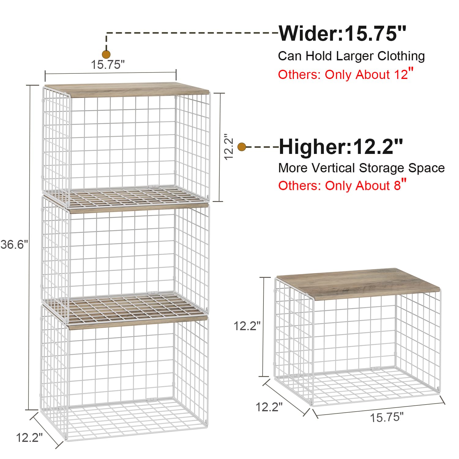 Cidaziya closet bin with top board adds surface for shoes or boxes.