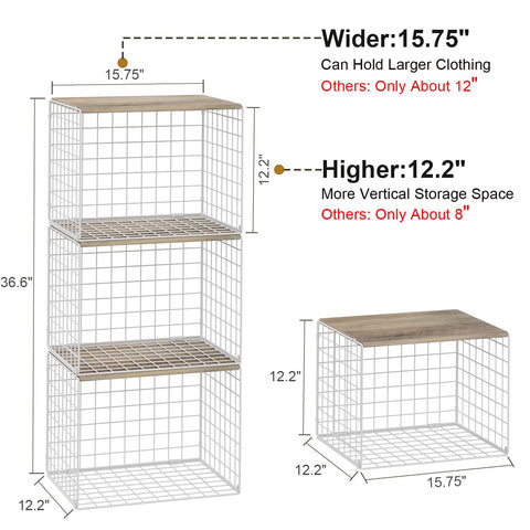 Cidaziya closet bin with top board adds surface for shoes or boxes.