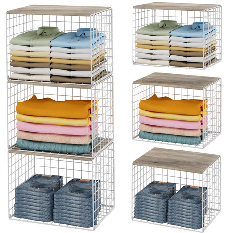 Cidaziya closet organizer with top board provides a large opening for easy sweater access.