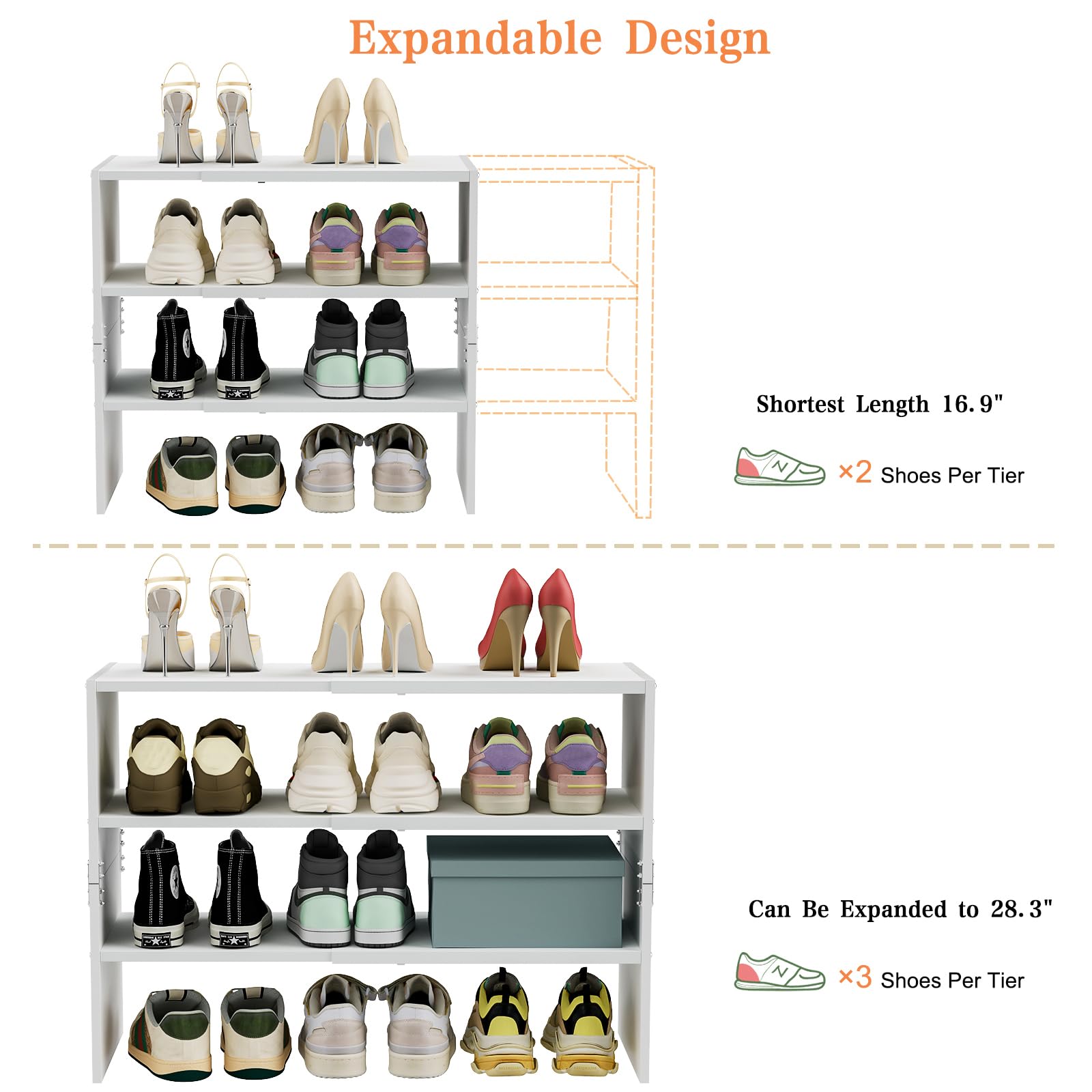Cidaziya dustproof no gap shelf design keeps footwear clean