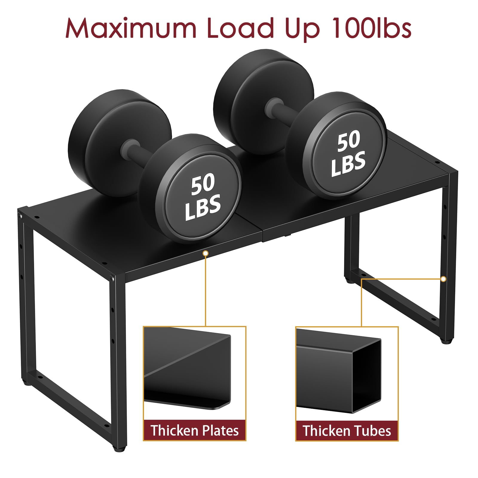 Cidaziya heavy-duty shelves hold up to 100 lbs for organized appliances