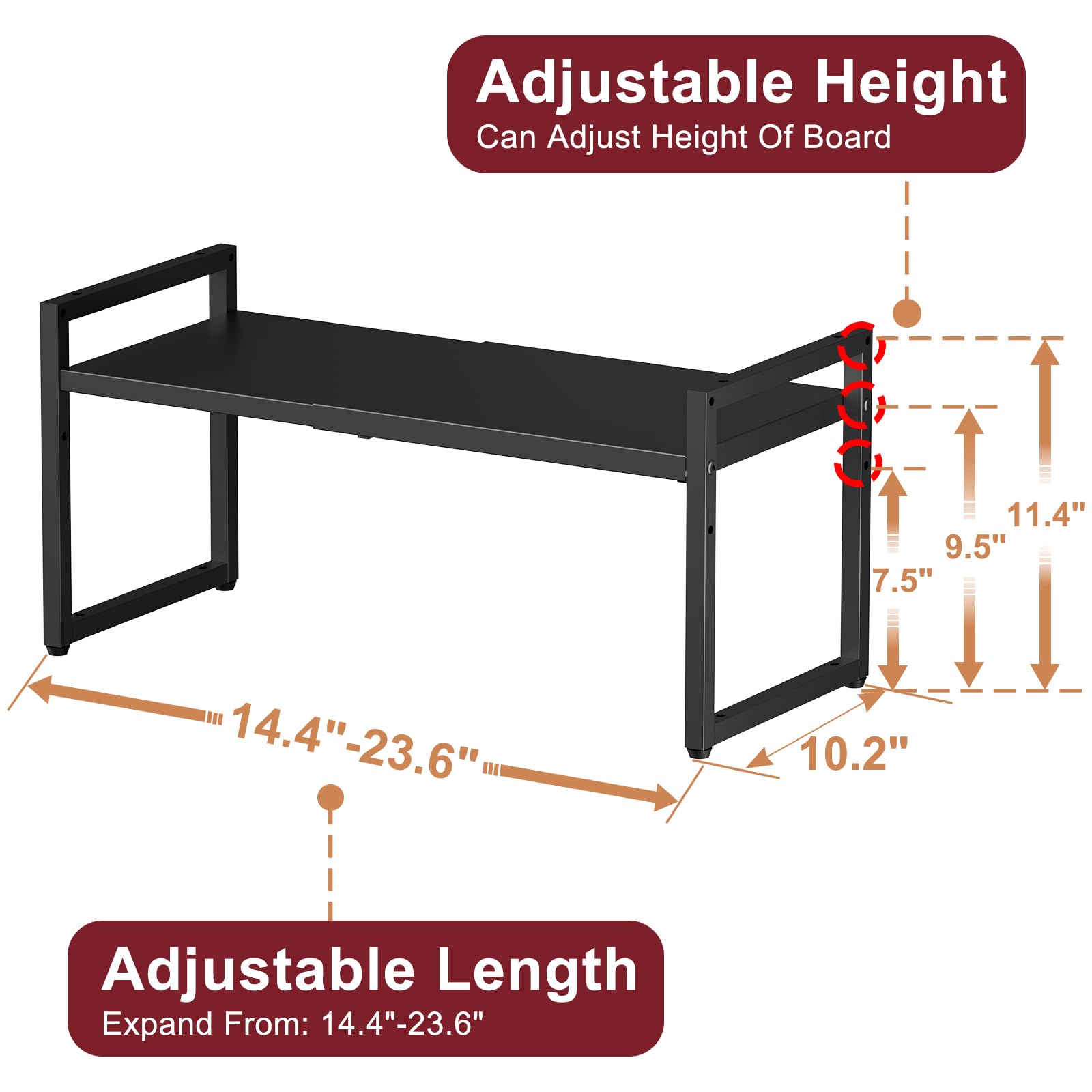 Cidaziya expandable kitchen storage shelves under cabinet setup for pots and pans
