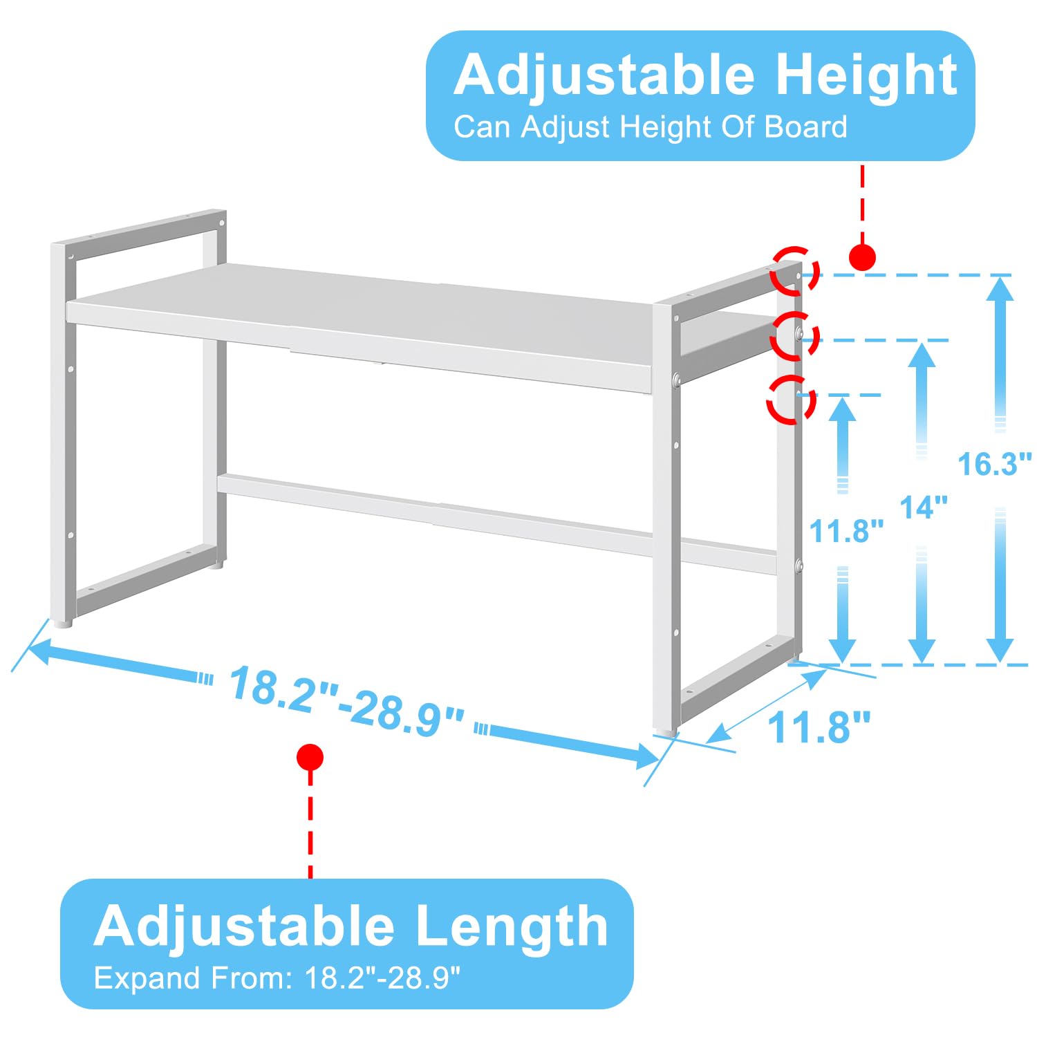 Cidaziya 110 lbs heavy-duty rack supports heavier items with confidence.