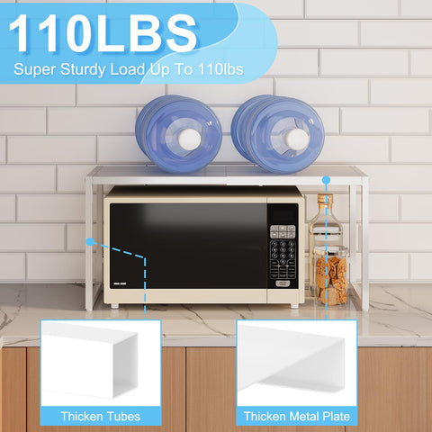 Cidaziya microwave-ready shelf holds appliances neatly on counters.