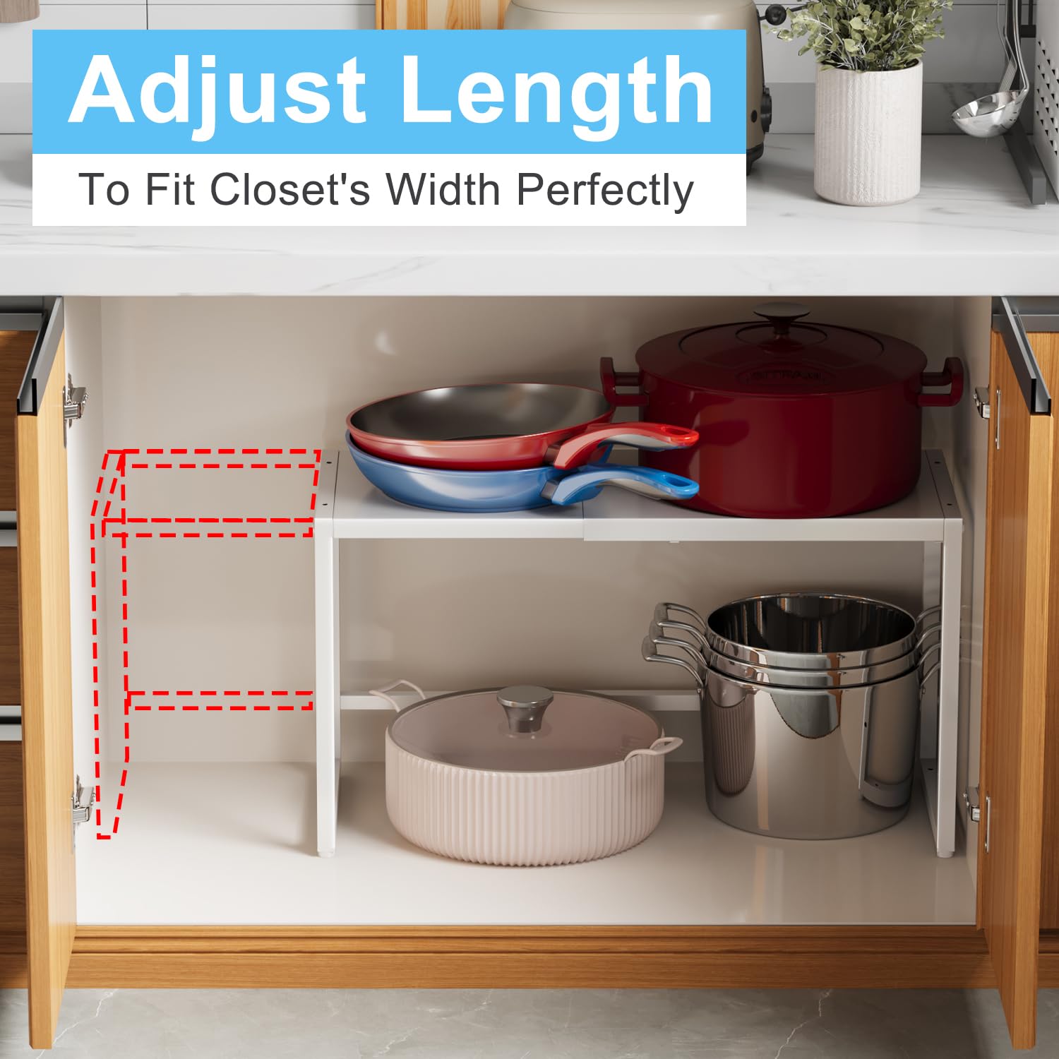 Cidaziya pantry-friendly rack organizes pots and heavy items.