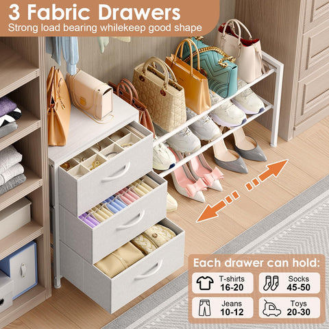 Cidaziya expandable shelf shoe rack open demonstrates flexible storage for shoes and bags.