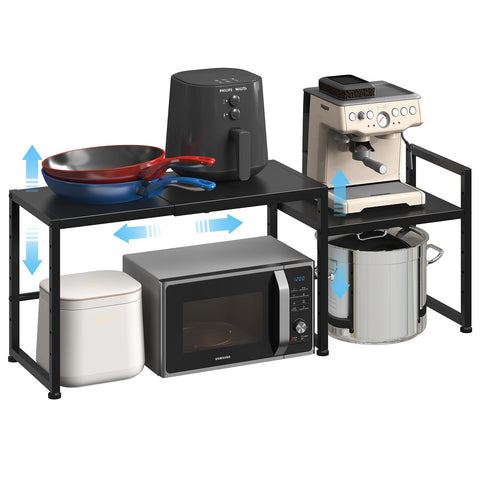Cidaziya expandable shelving showing adjustable length for flexible kitchen or garage setups