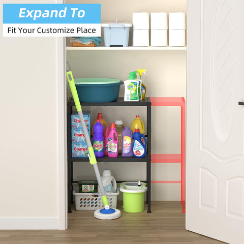 Cidaziya metal shelf features rust-resistant powder coating for durable, easy cleaning.