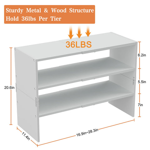 Cidaziya metal wood hybrid shelves hold 8 to 16 pairs of shoes