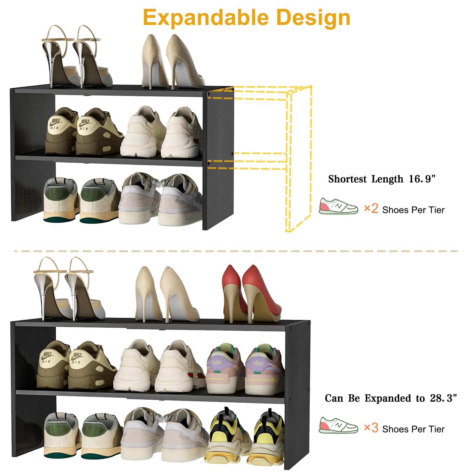 Cidaziya modern white finish two-tier shelf