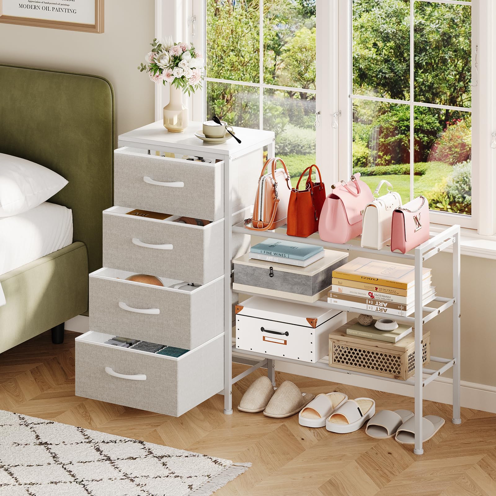Cidaziya space-saving closet storage maximizes small room organization.
