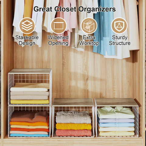 Cidaziya stackable bin with see-through design enables quick item checks.