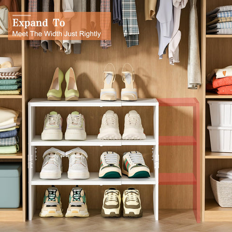 Cidaziya stackable shoe rack in closet setup for organized entryway