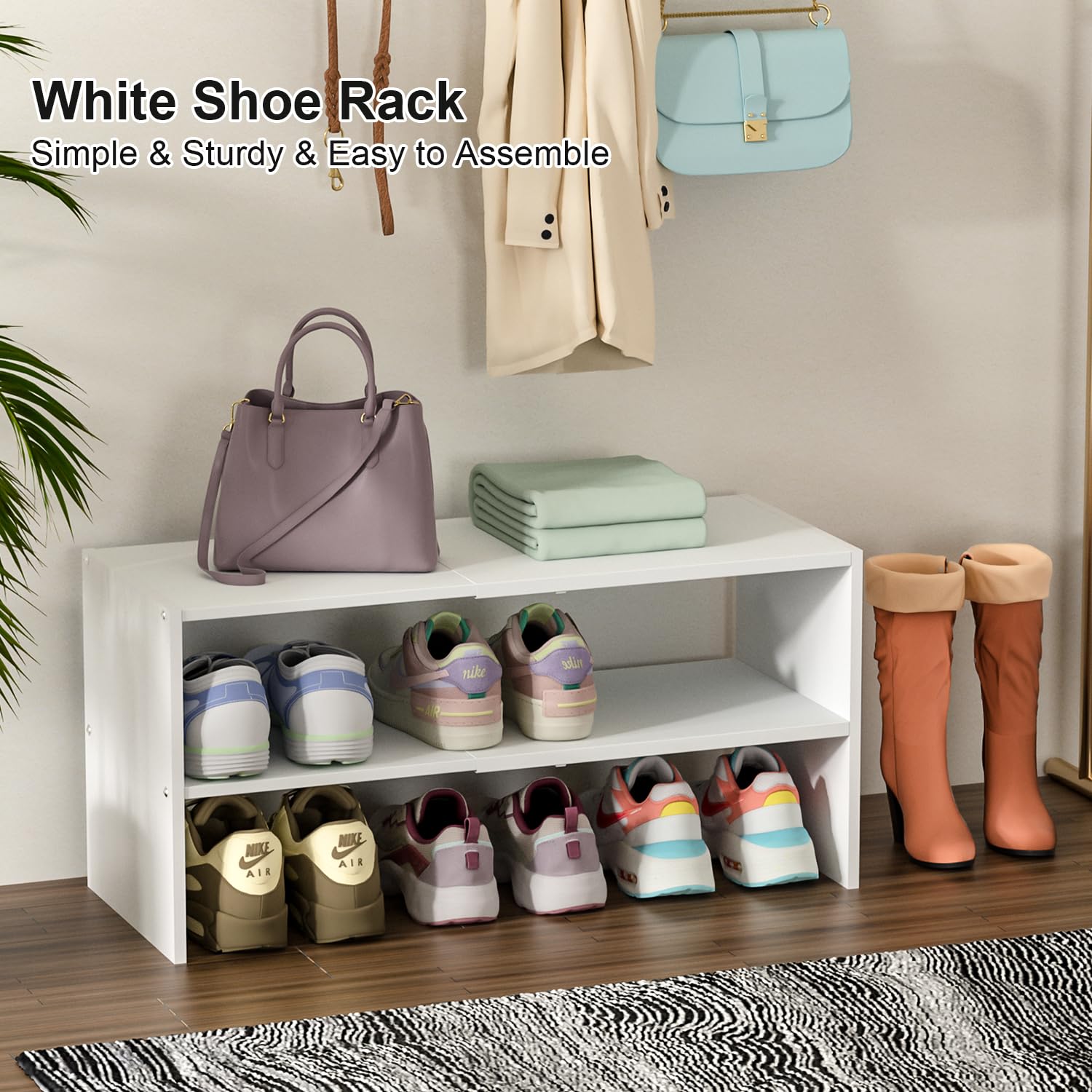 Cidaziya two-pack shoe shelf dustproof keeps upper shoes cleaner and prevents dust transfer.