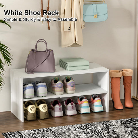 Cidaziya two-pack shoe shelf dustproof keeps upper shoes cleaner and prevents dust transfer.