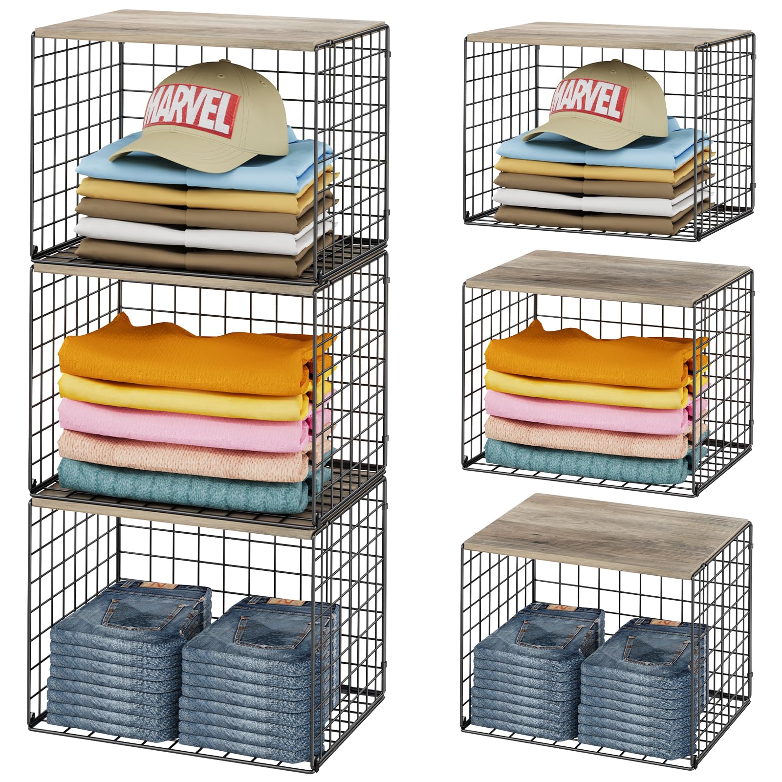 Cidaziya widened closet shelf top board adds space for shoes and bags.