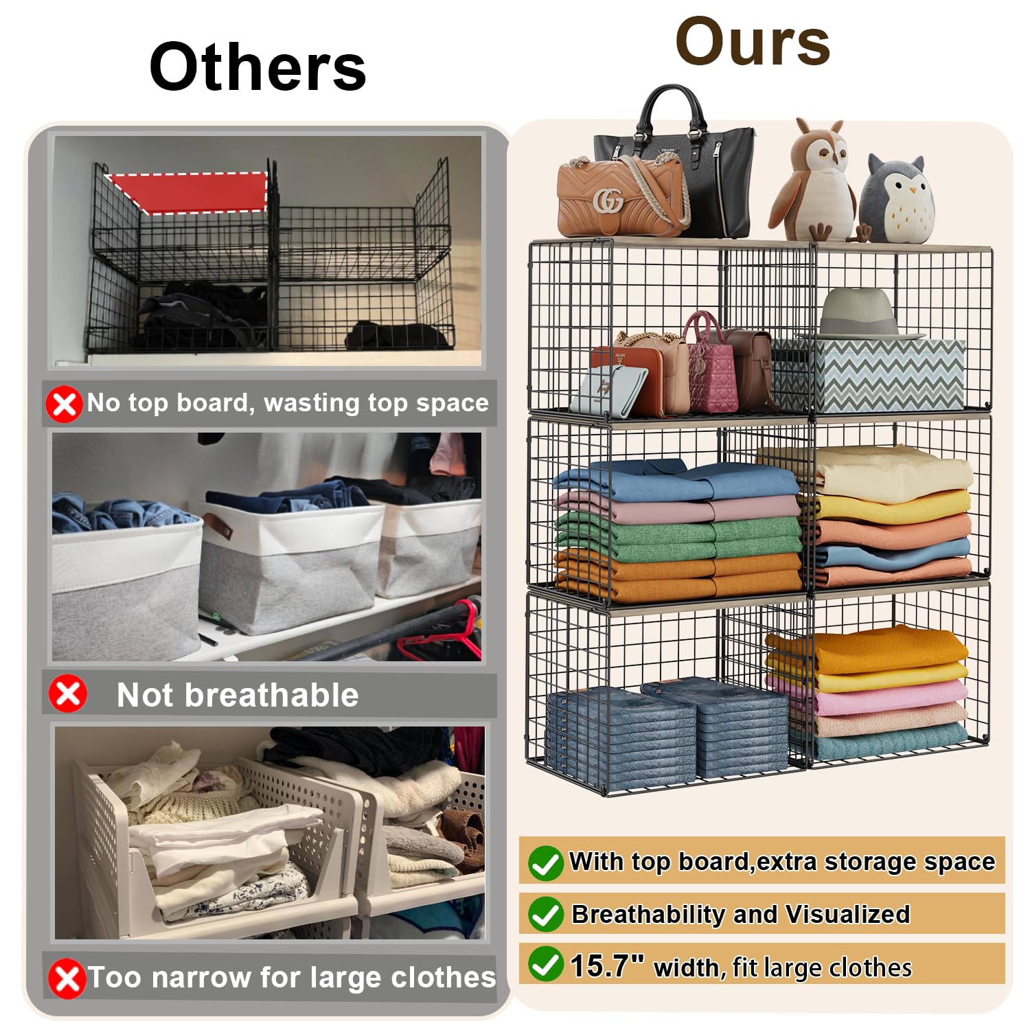 Cidaziya Wider Closet Organizers Fits in wardrobe and shelves.