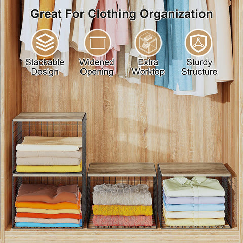 Cidaziya Wider Closet Organizers Wide design supports bulky items like sweaters.
