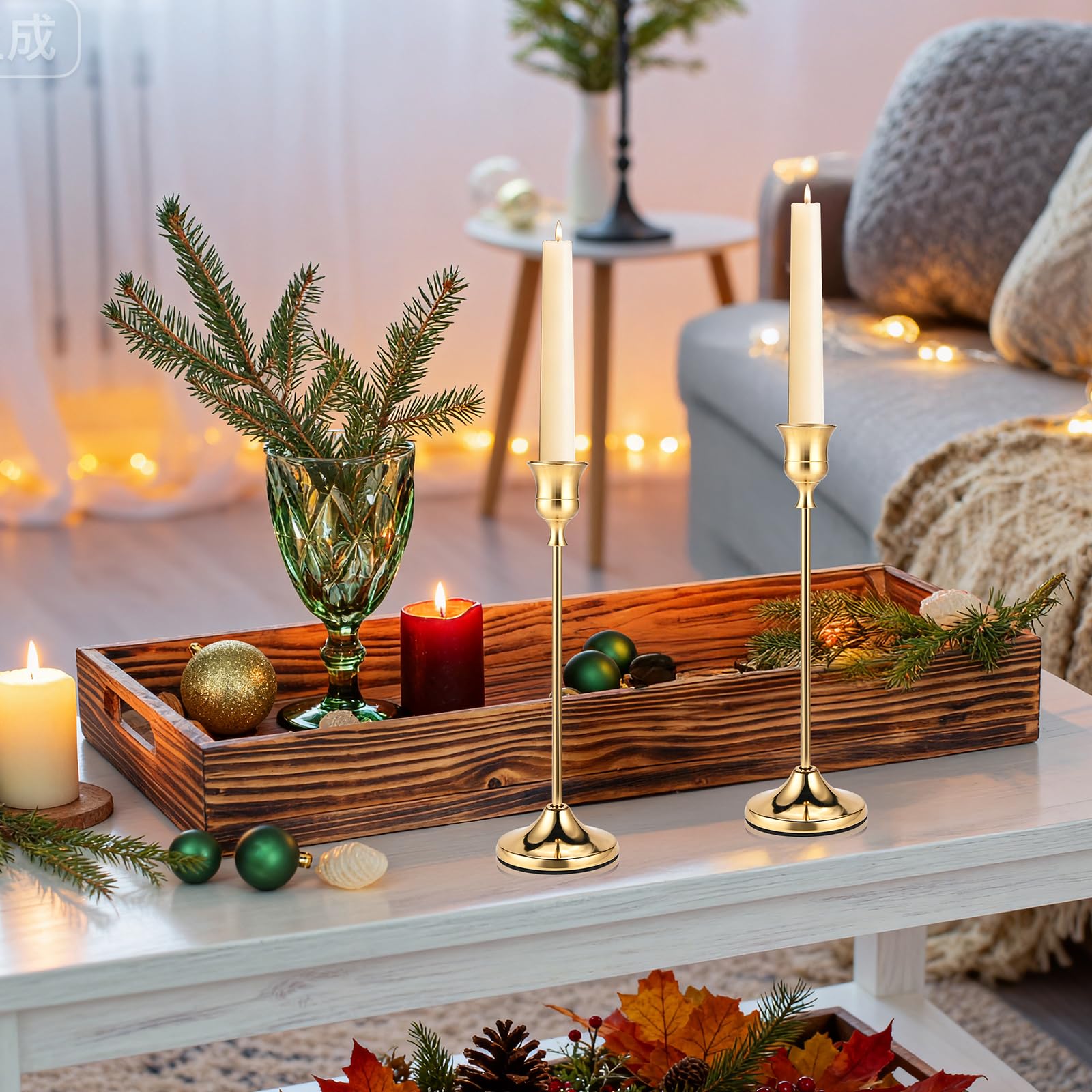 Cieex easy-care brass candle holders require minimal cleaning.
