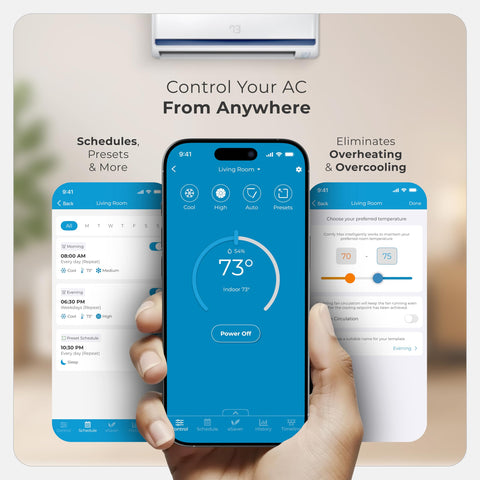 Breez Max multi-zone control synchronizes indoor units for consistent operation.