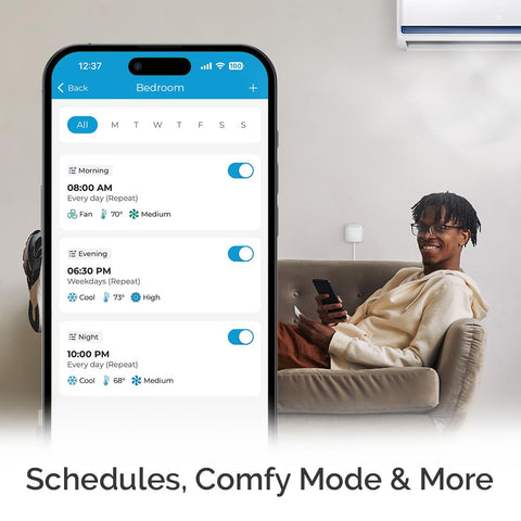 Cielo Breez Lite temperature and humidity sensor guides comfort.