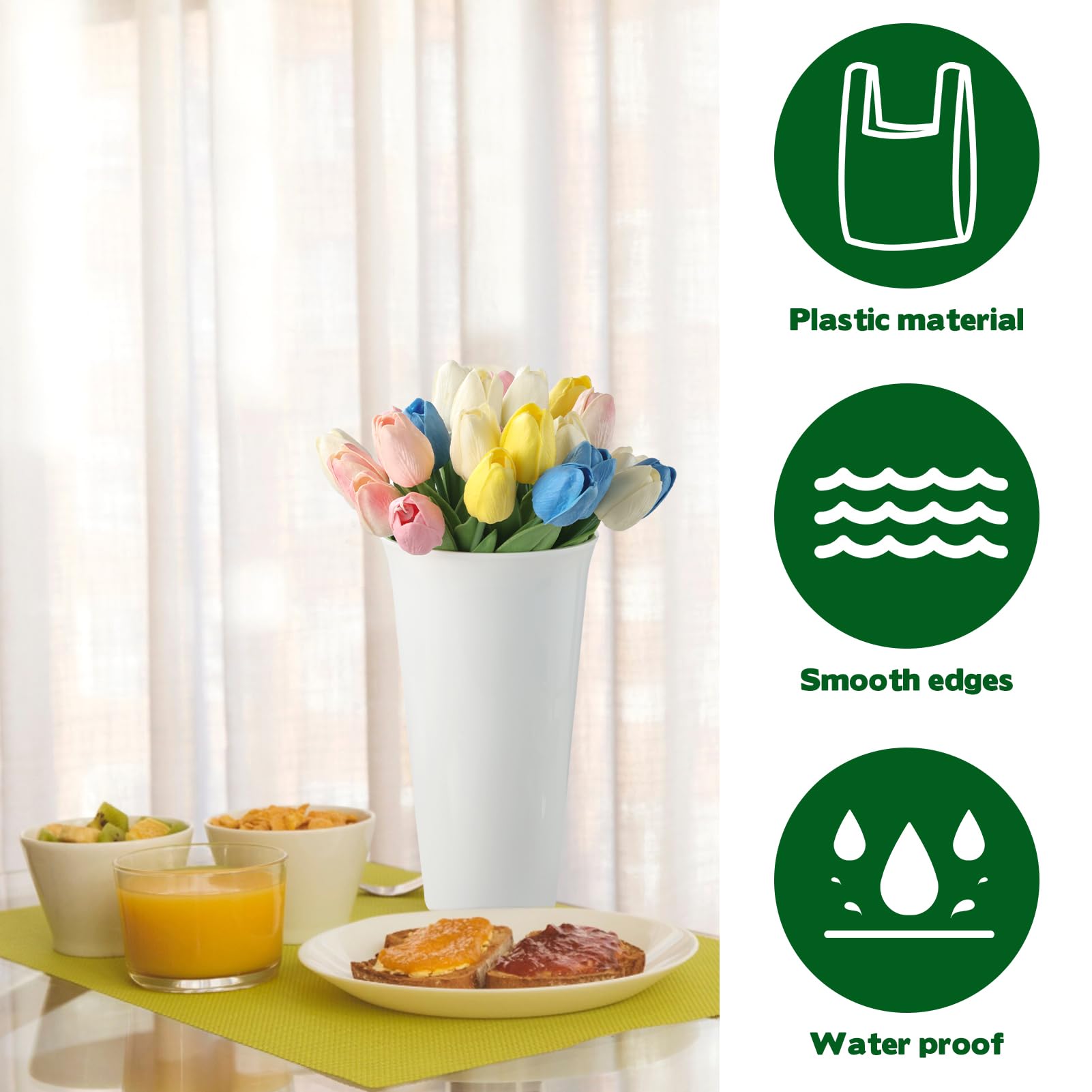 CIEOVO crack-proof lightweight vases ideal for events and daily use.