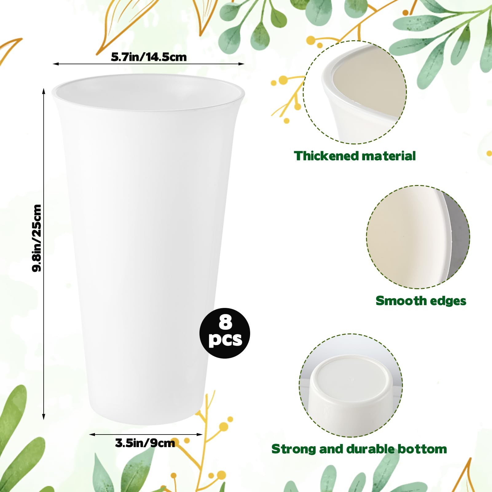 CIEOVO plastic flower buckets offer versatile decor and table displays.