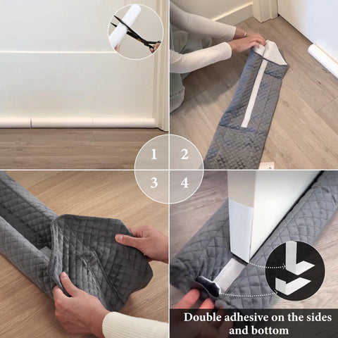 Ciieyuo easy-install door draft stopper slides under the door in seconds.