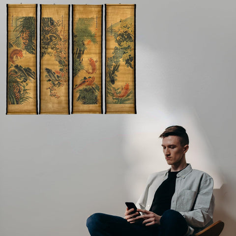CIFIBIFUN feng shui wealth wall scroll symbolizes prosperity and positive energy