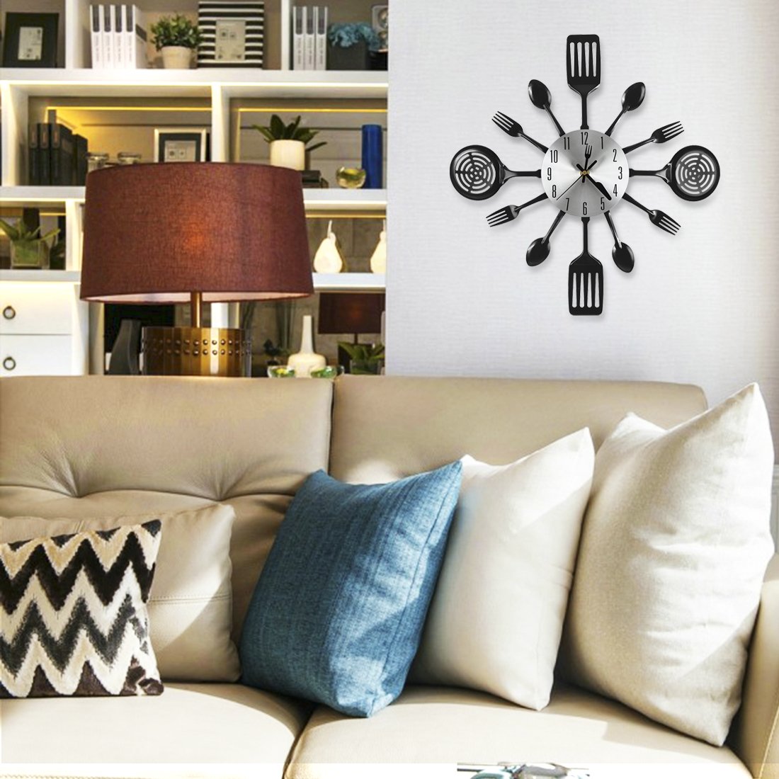 CIGERA kitchen clock adds a versatile interior accent to dining spaces.