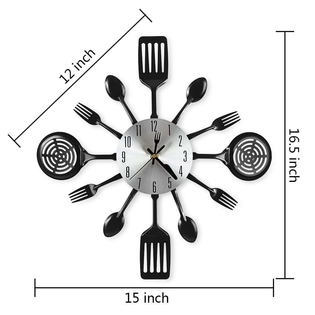 CIGERA clock features a silver dial with large, easy-to-read numbers.