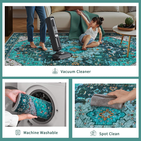 Ciicool machine-washable rug cleans up everyday spills.