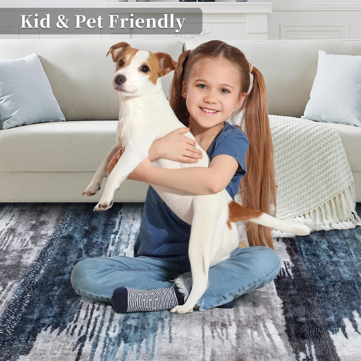 Ciicool rug under dining table adding color and durability