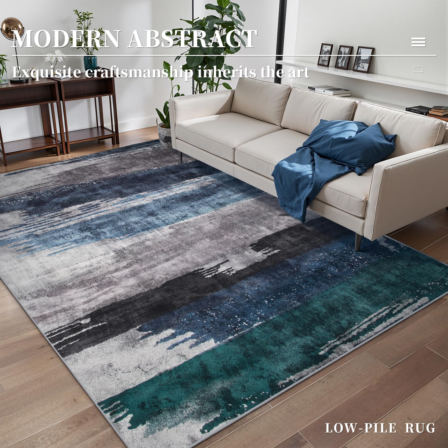 Ciicool rug with non-slip rubber backing stays in place safely