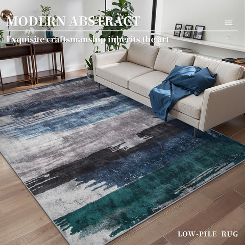 Ciicool rug with non-slip rubber backing stays in place safely