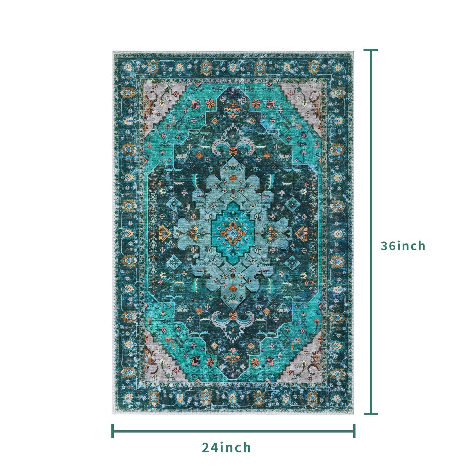 Ciicool soft low-pile teal rug offers cozy feet and easy placement.