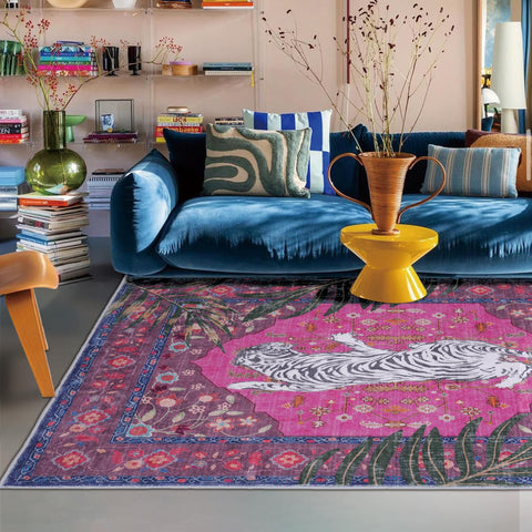CILEPMID leopard rug durable surface withstands daily use