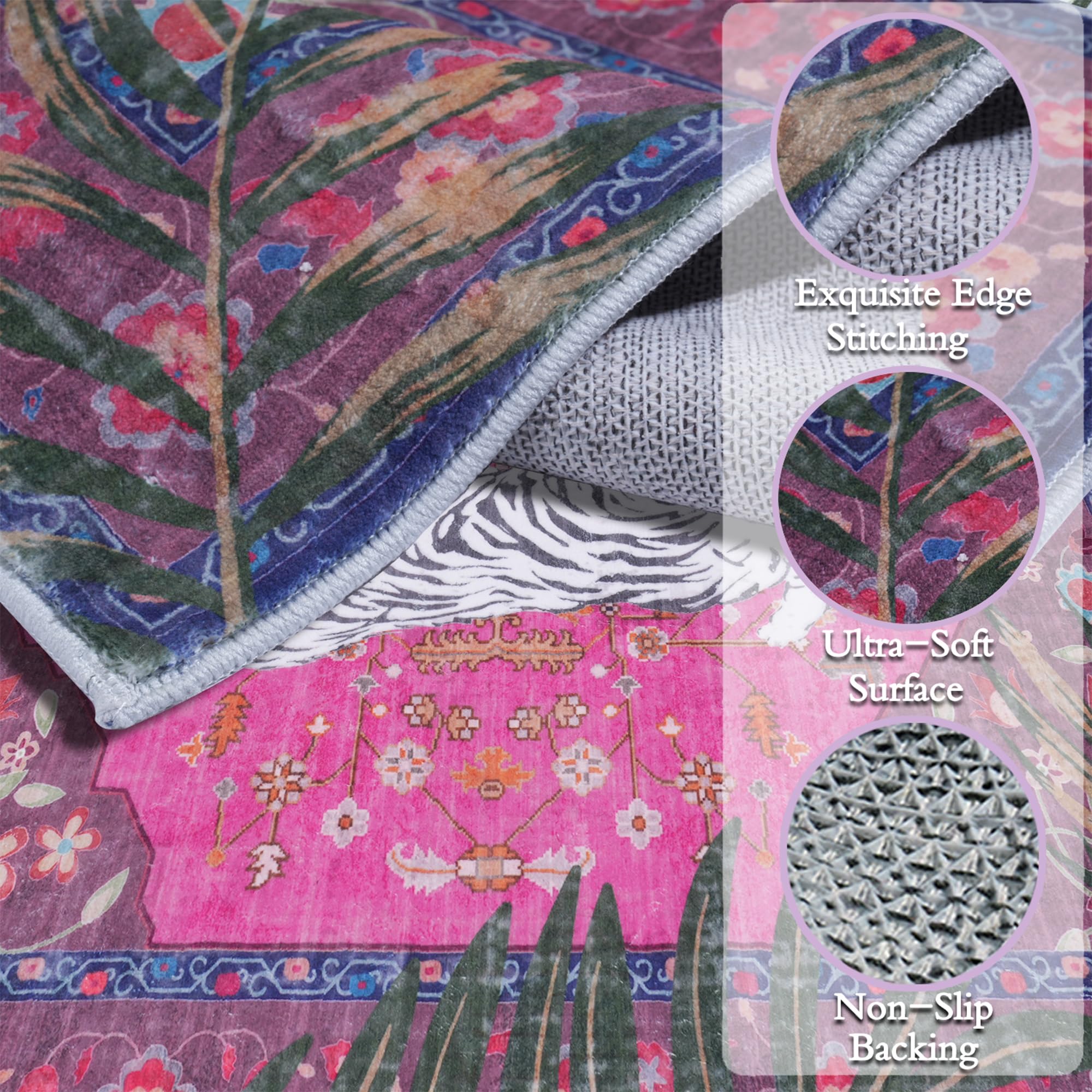 CILEPMID leopard rug soft blush tone adds gentle room ambiance