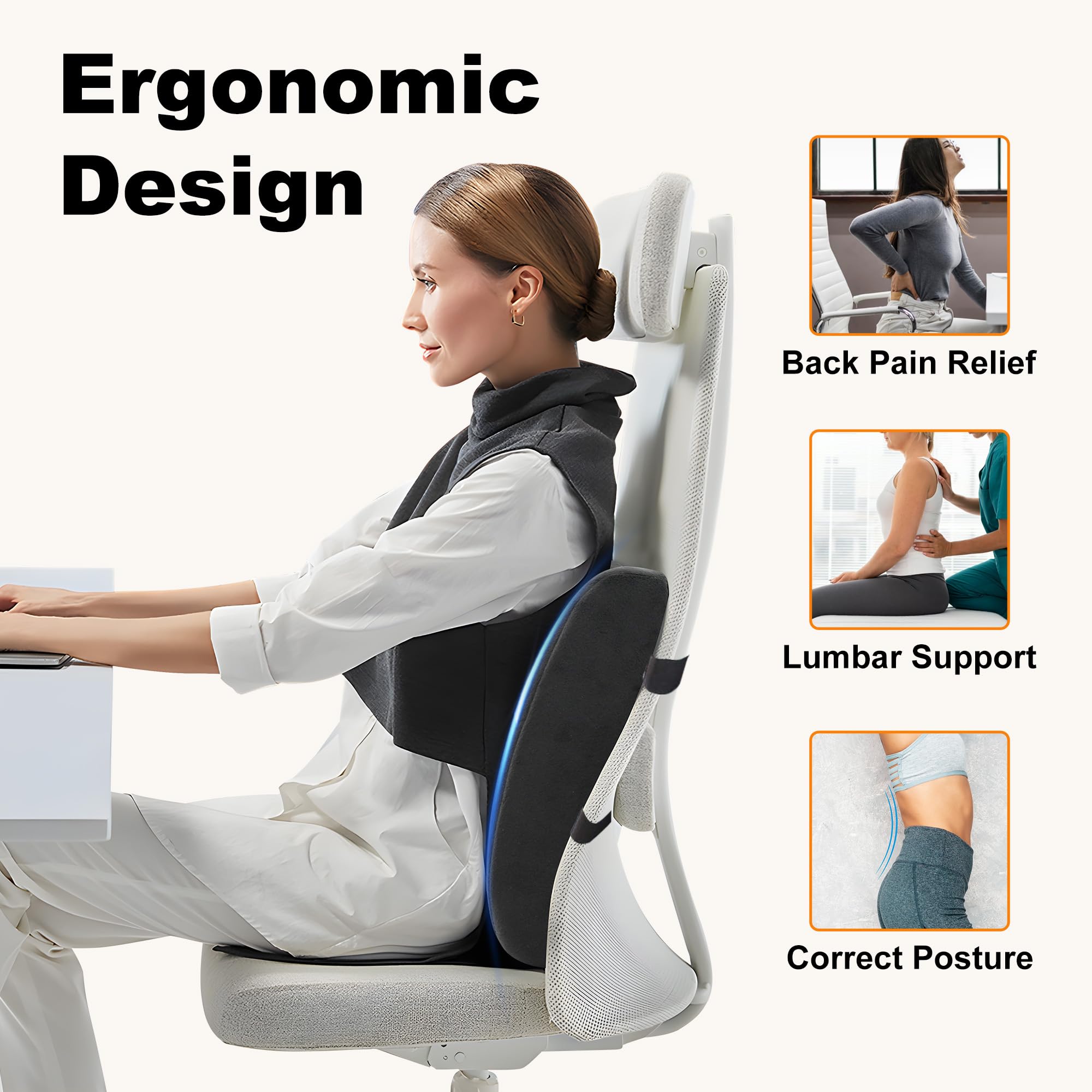 CILI vibration massage pillow targets lower back with modes