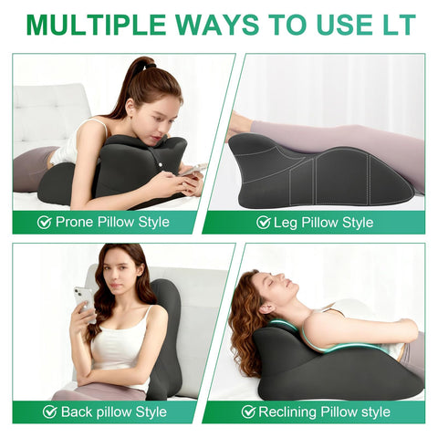Cililave pillow folded for compact seating support.