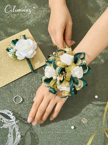 Cilimnas boutonniere gold foliage detail adds luxe accents