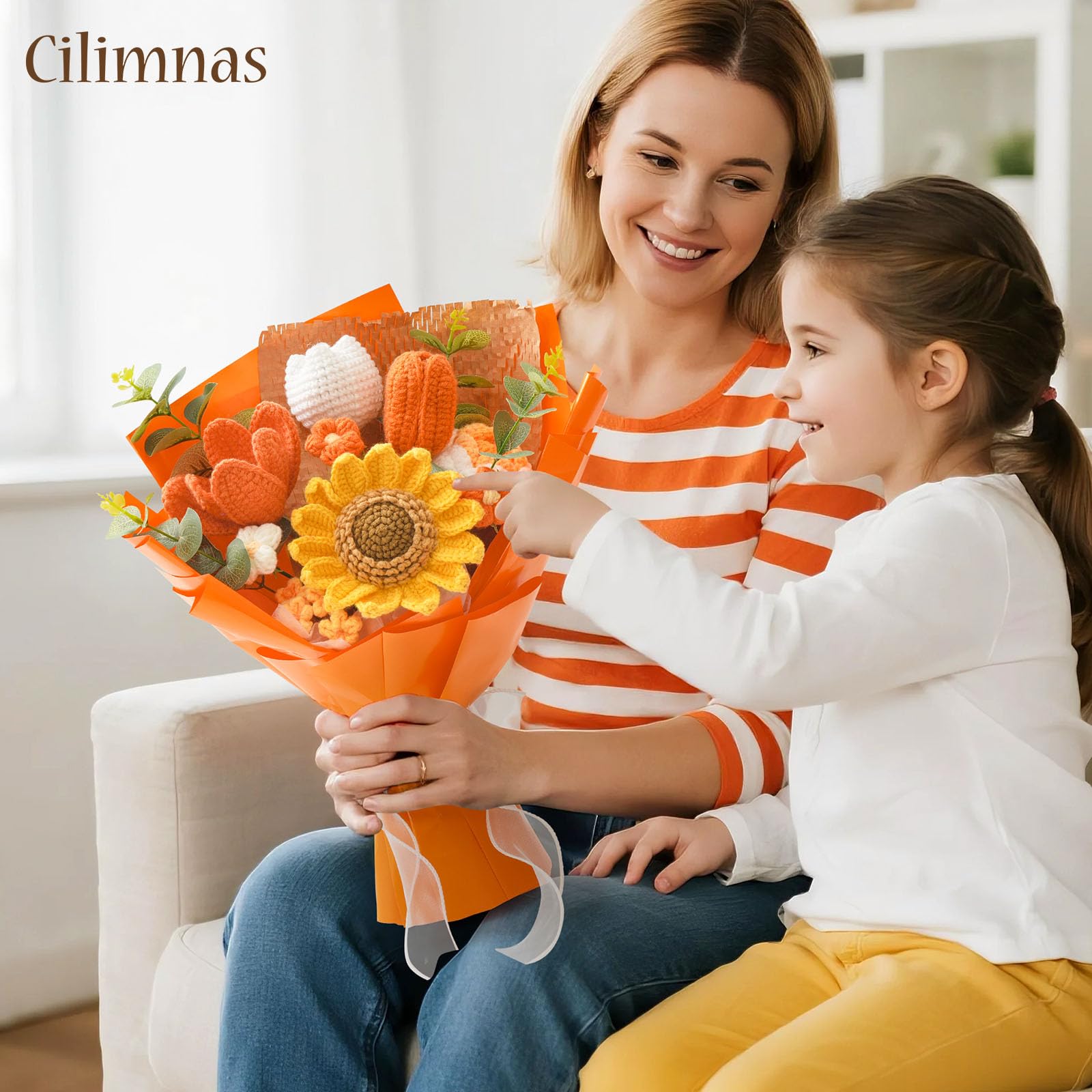 Cilimnas sunflowers crochet bouquet – vibrant crochet decor for any room.