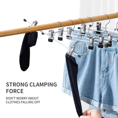 CIMLORD skirt hangers with clips and indented grooves for neat pressing.