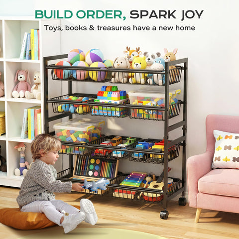 Cinati snack cart top view highlighting 10 baskets and double-stack design