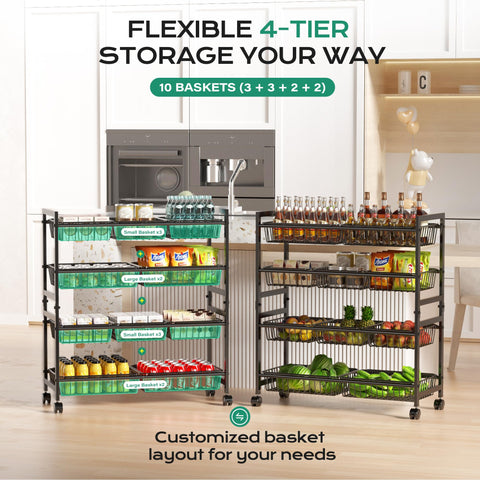 Cinati cart with lockable brakes keeps items stable during use