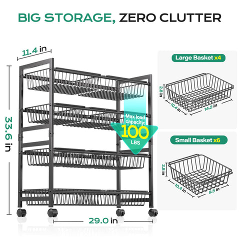 Cinati basket close-up demonstrates removable mesh baskets for airflow